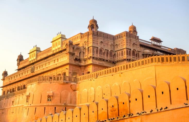 Red sandtone palace in India
